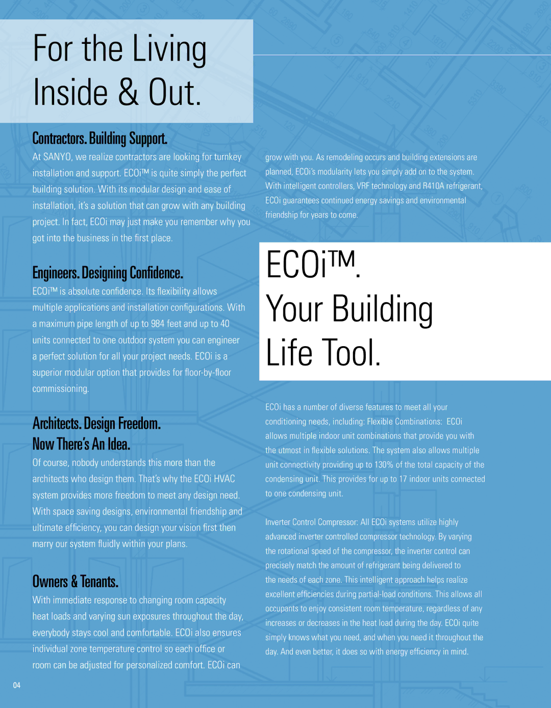 Sanyo manual ECOi Your Building Life Tool 