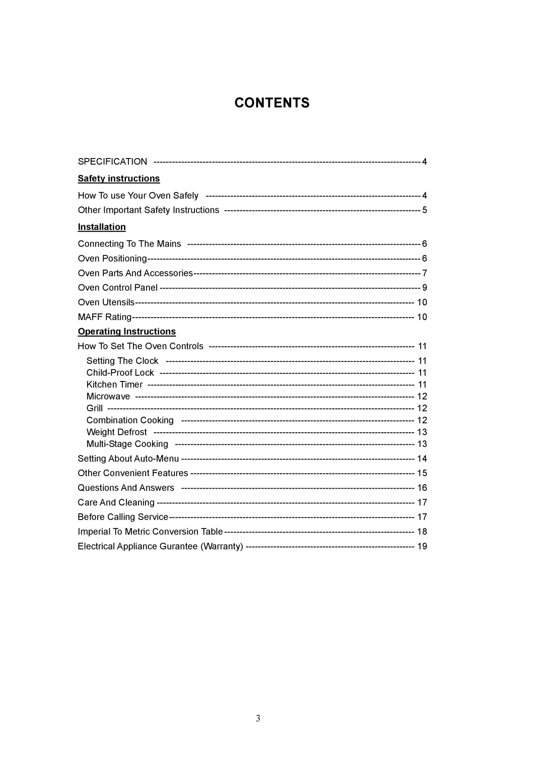 Sanyo EM-G5596V instruction manual Contents 