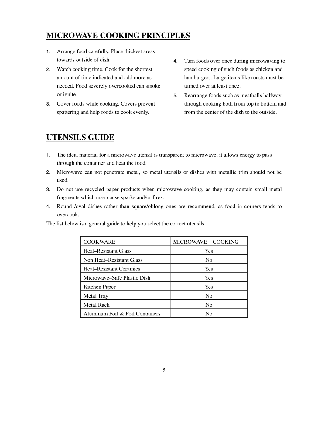 Sanyo EM-S156AW, EM-S156AS, EM-S156AB instruction manual Microwave Cooking Principles, Utensils Guide 