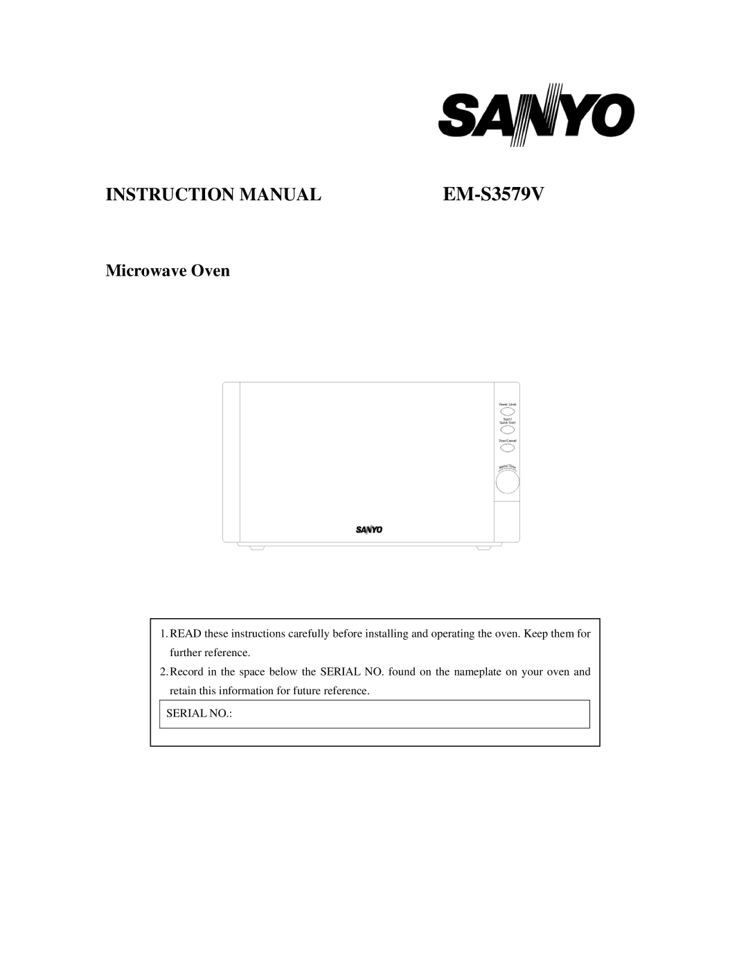 Sanyo EM-S3579V instruction manual 