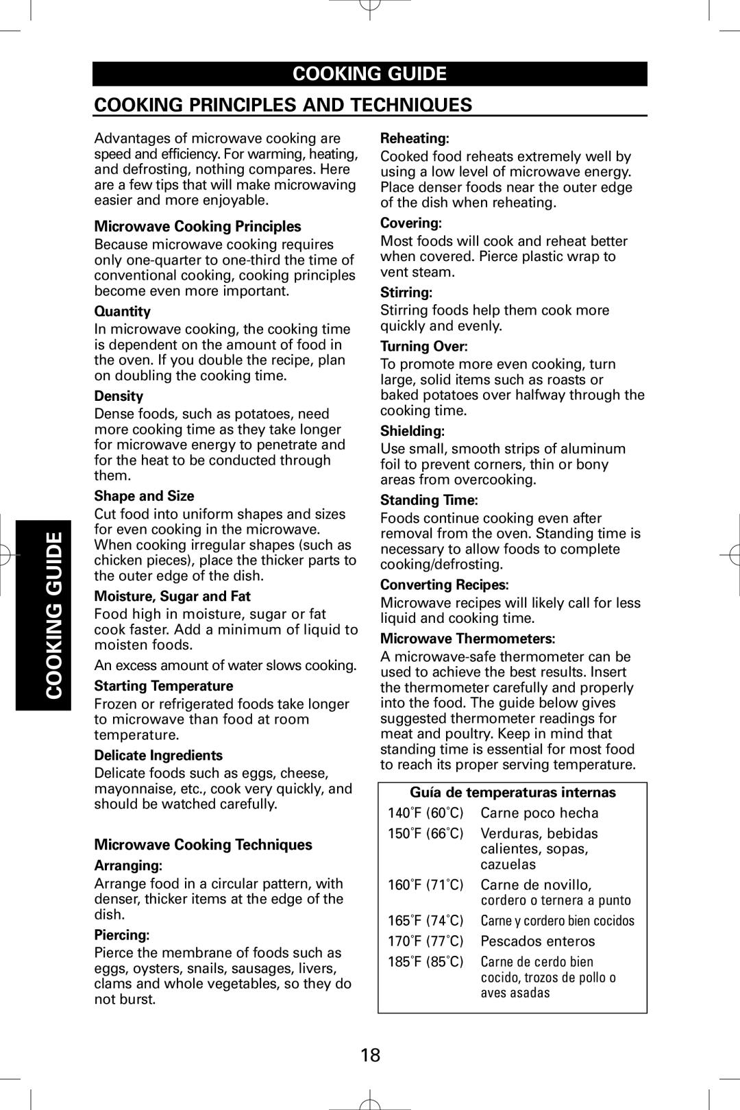 Sanyo EM-S5595S instruction manual Cooking Guide, Cooking Principles and Techniques, Microwave Cooking Principles 