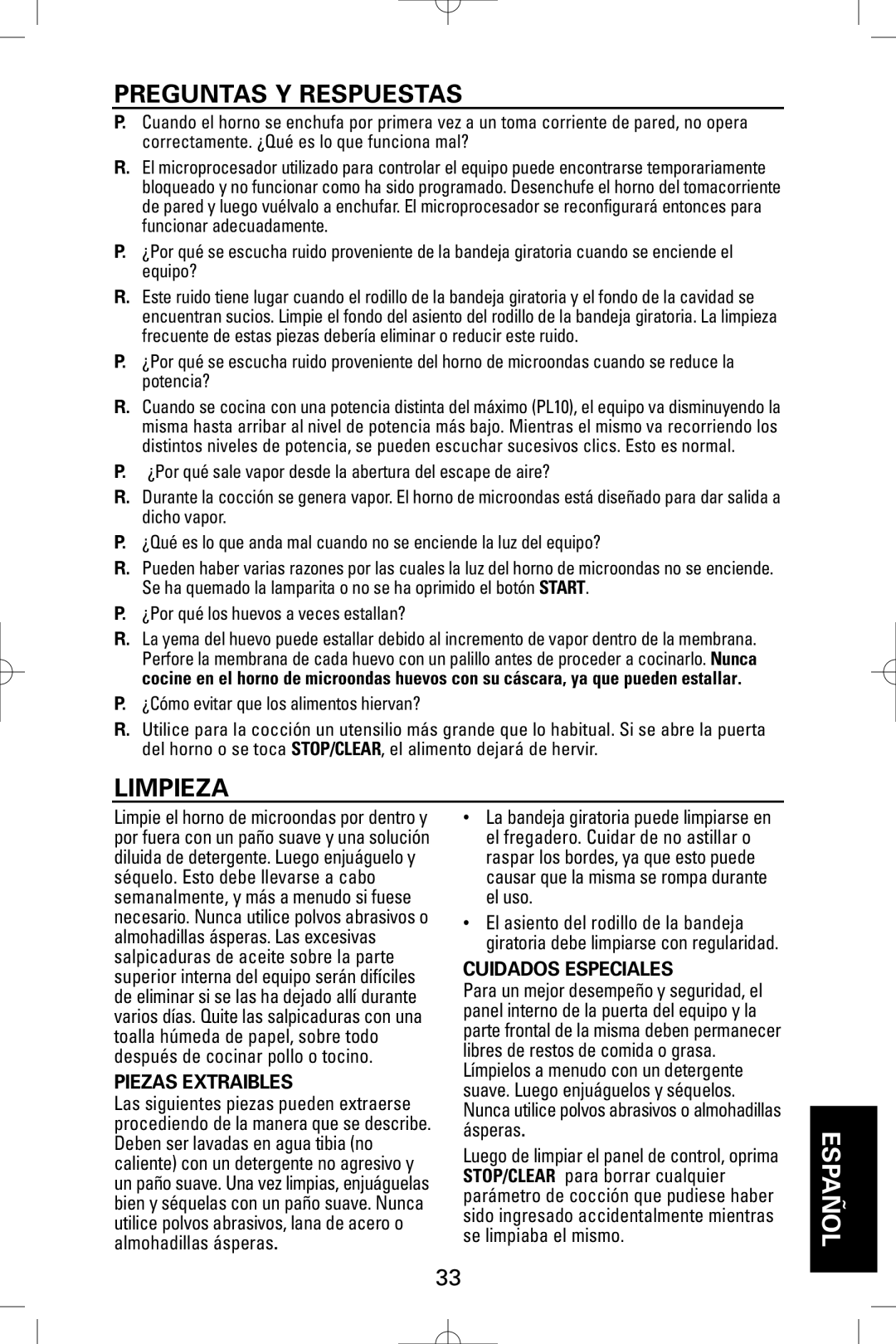 Sanyo EM-S5595S instruction manual Piezas Extraibles, Cuidados Especiales, ¿Por qué los huevos a veces estallan? 