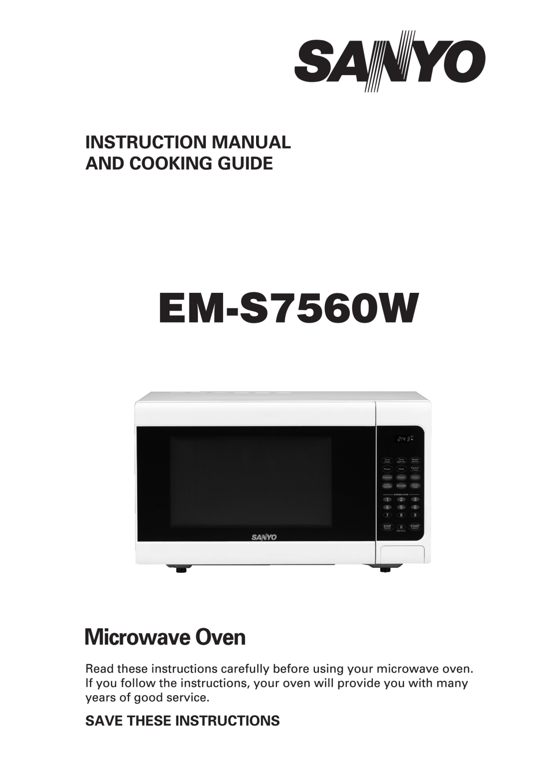 Sanyo EM-S7560W manual 