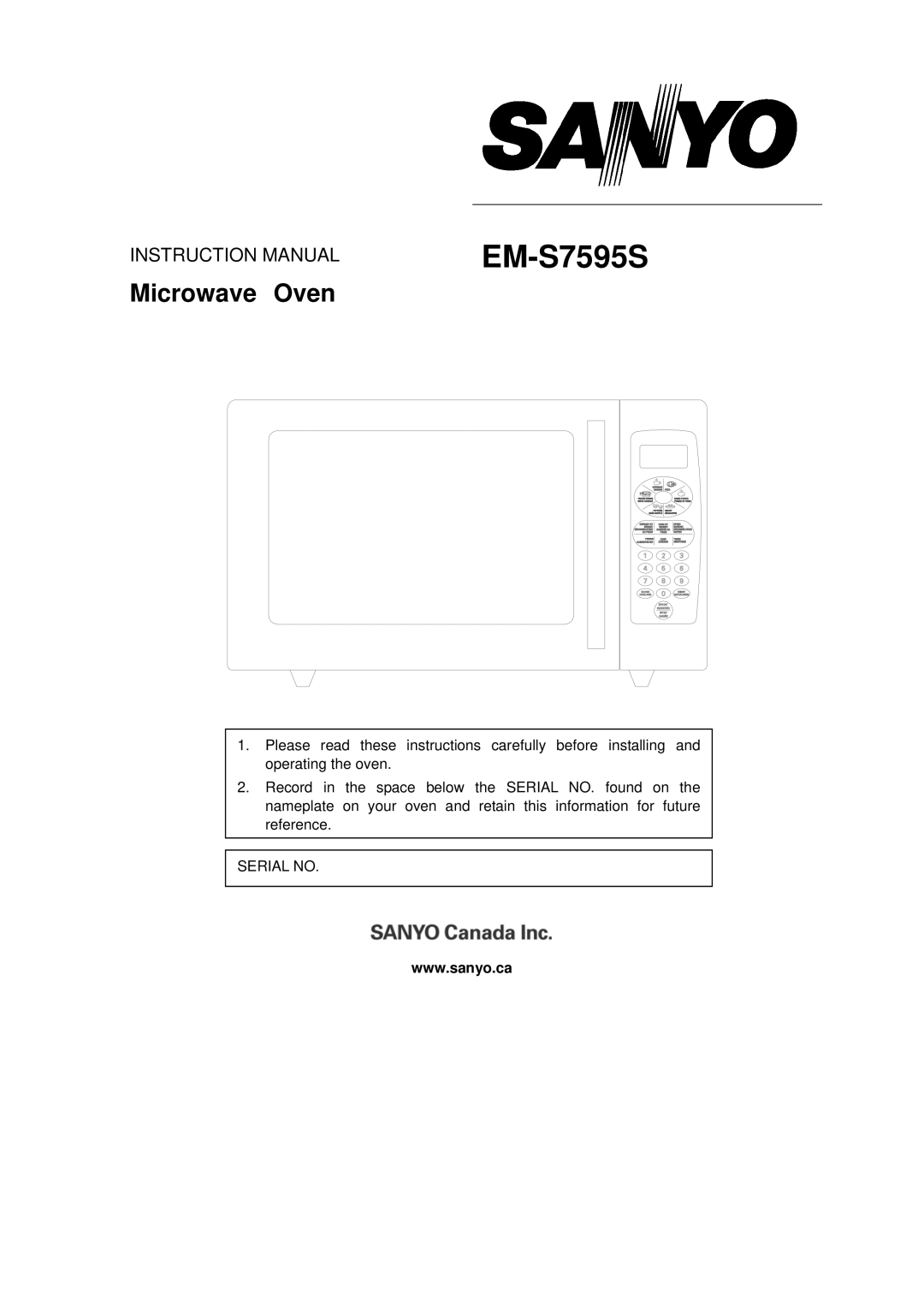 Sanyo EM-S7595S instruction manual 