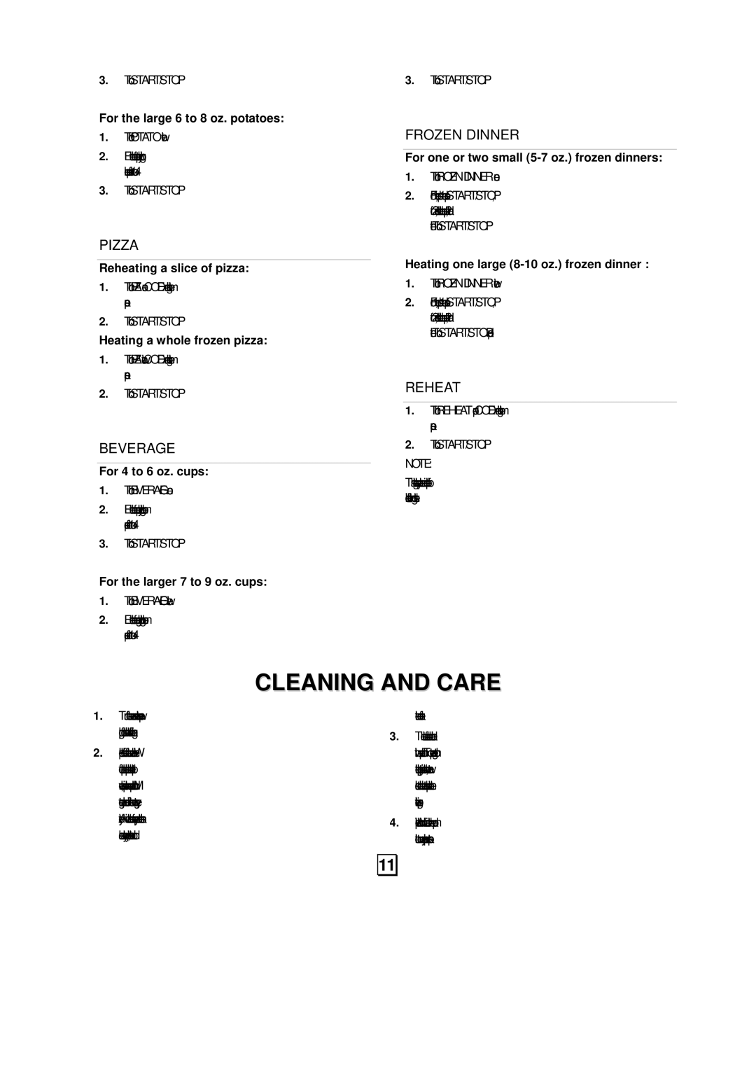 Sanyo EM-S7595S instruction manual Cleaning and Care 