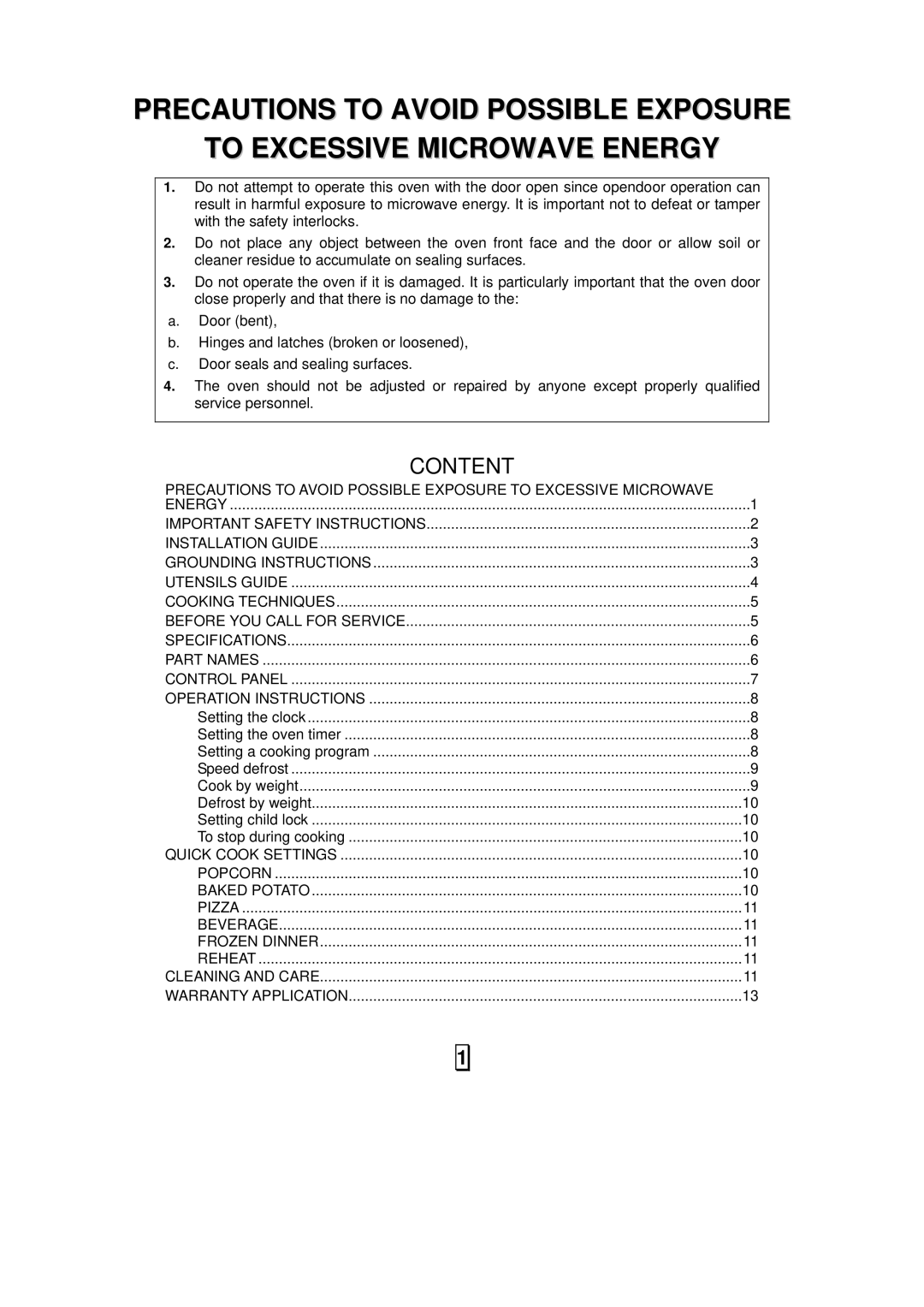 Sanyo EM-S7595S instruction manual Content 