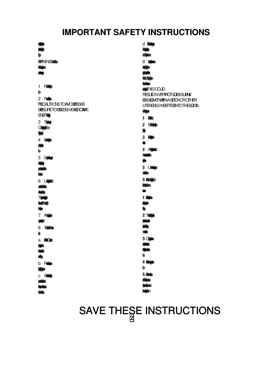 Sanyo EM-S7595S instruction manual Important Safety Instructions 