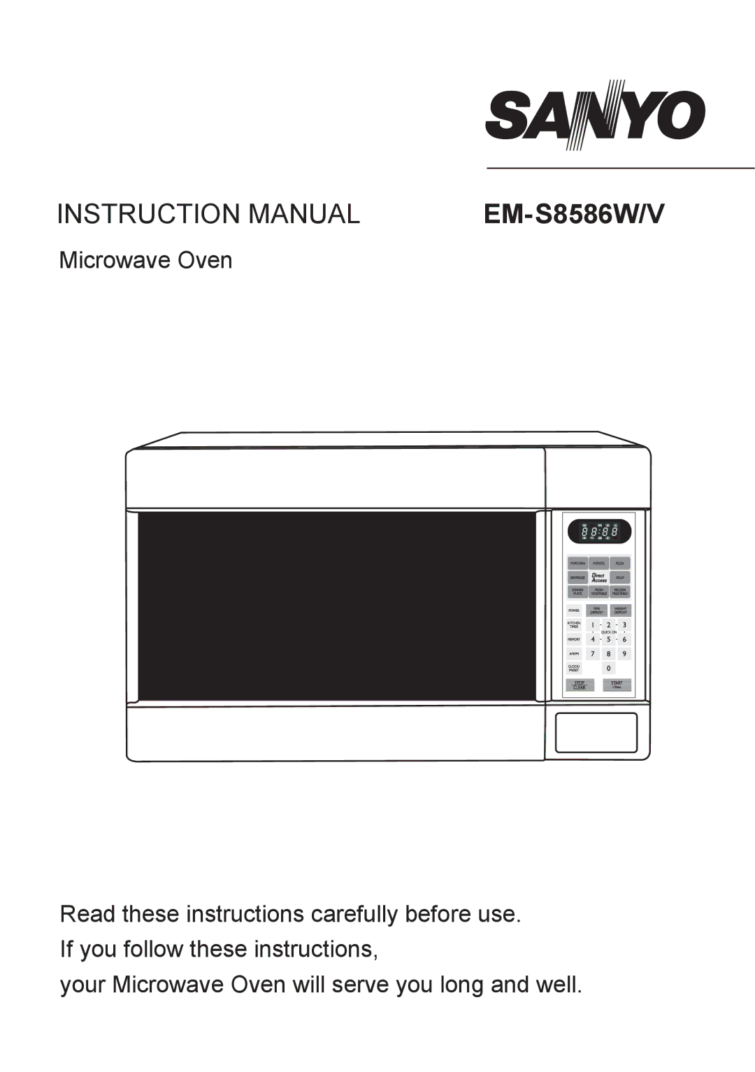 Sanyo EM-S8586V instruction manual EM-S8586W/V 