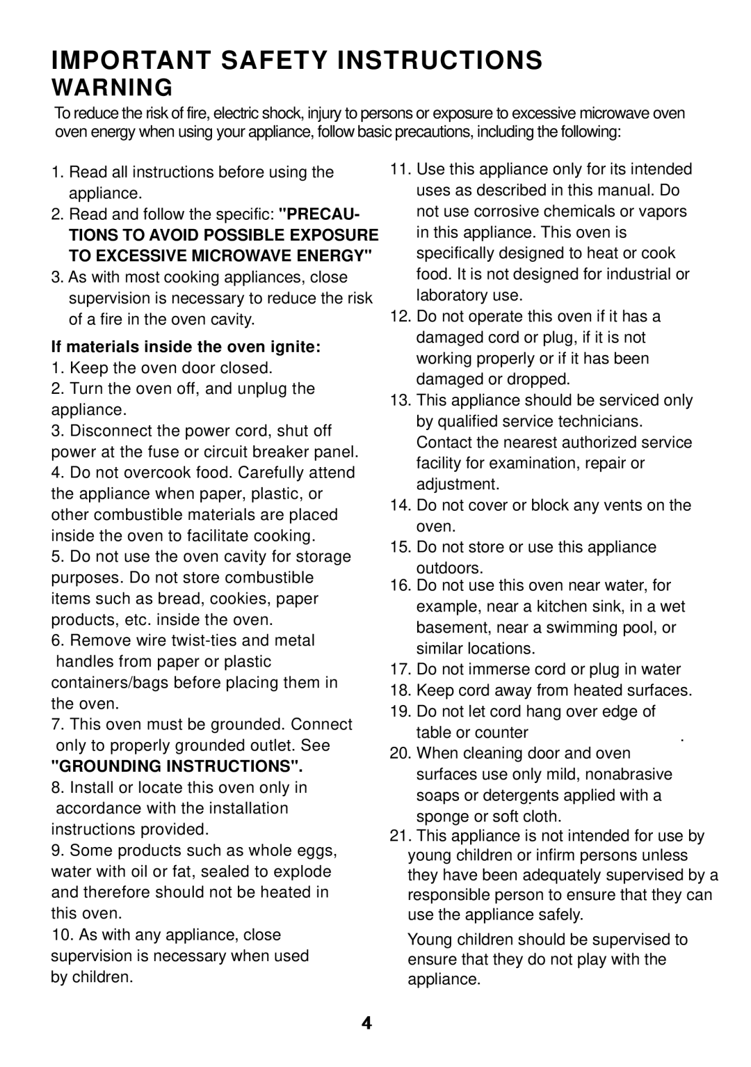 Sanyo EM-S8586V instruction manual Important Safety Instructions 