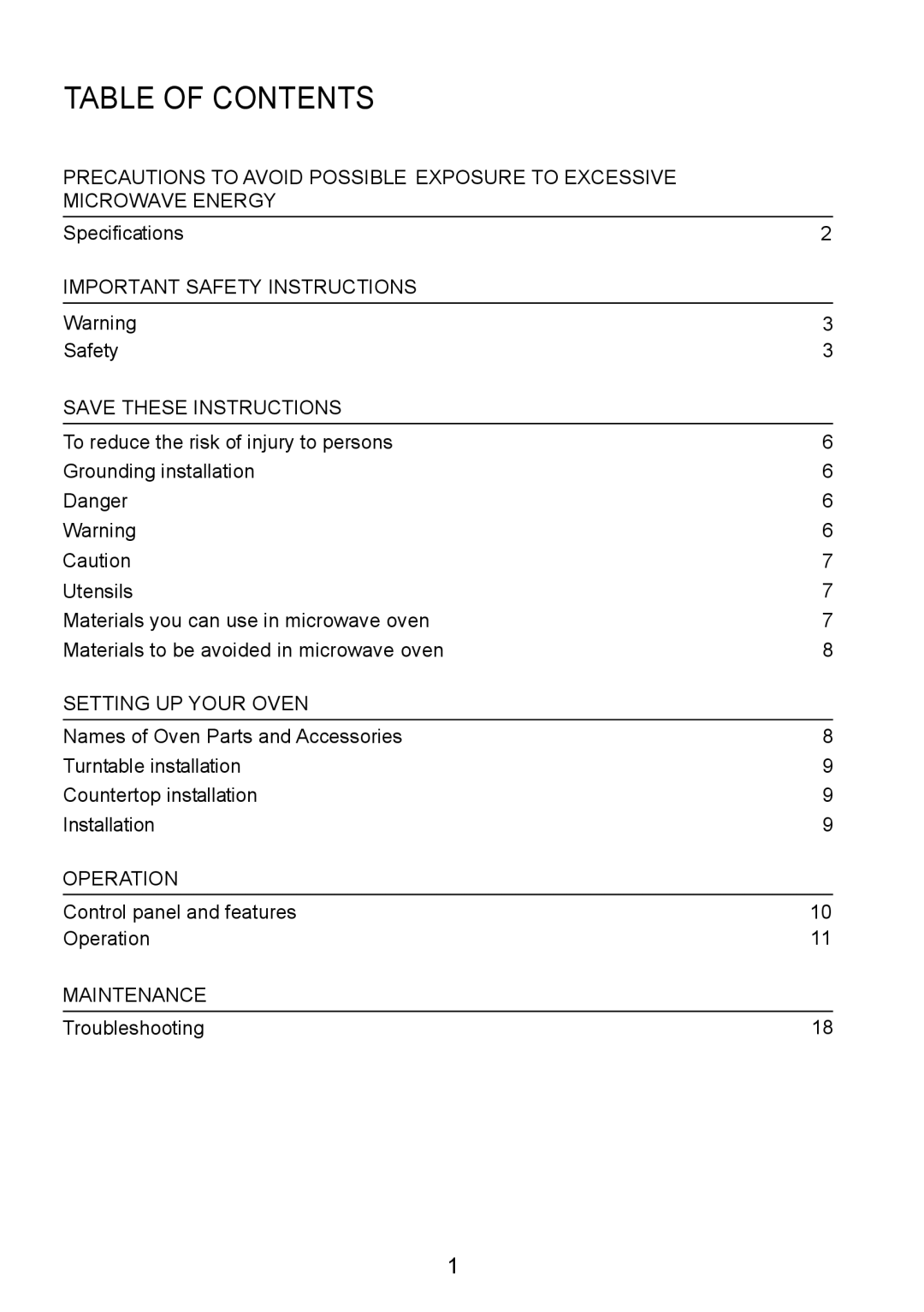 Sanyo EM-S8588V instruction manual Table of Contents 