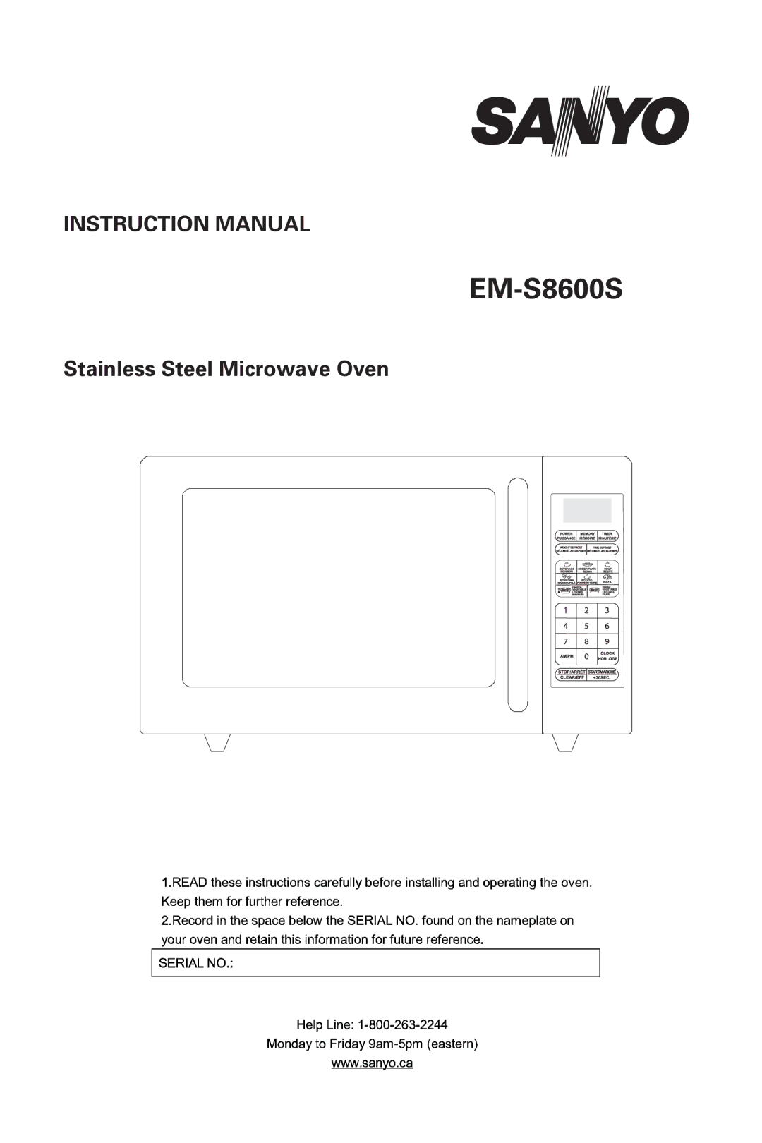 Sanyo EMS-8600S instruction manual EM-S8600S 