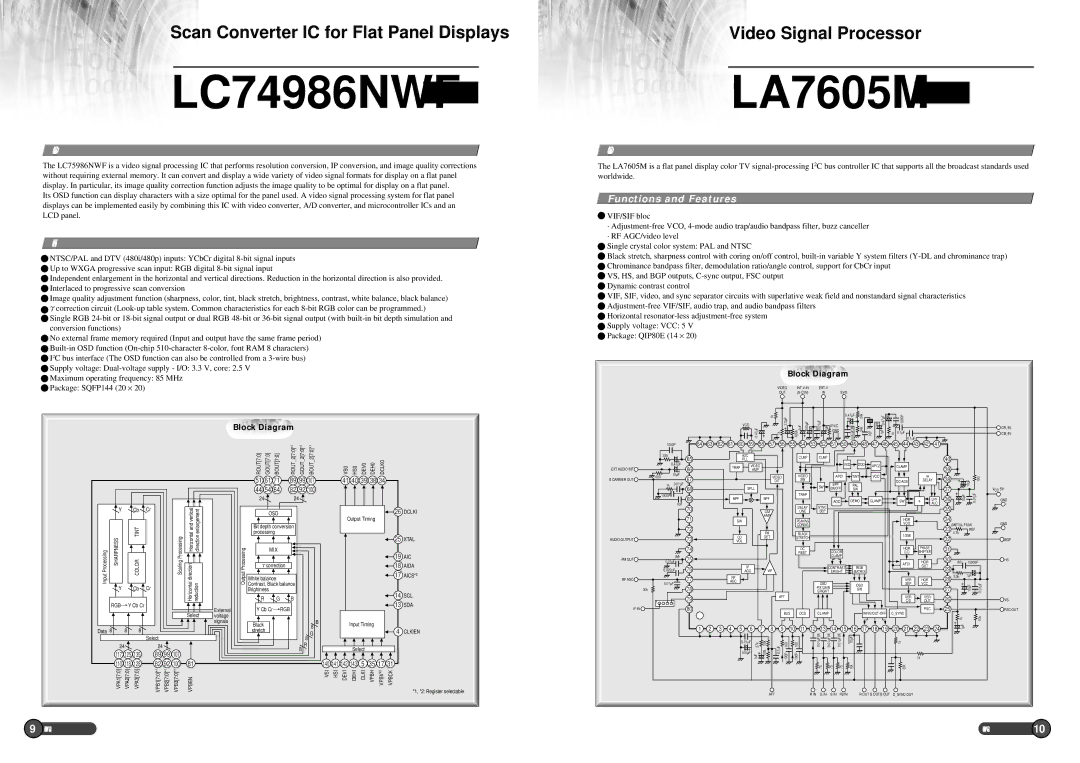 Sanyo EP58B specifications LA7605M 