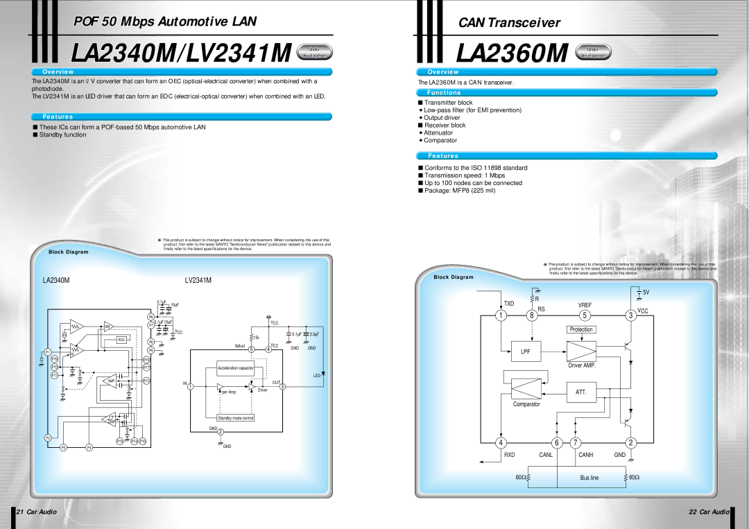 Sanyo EP93F manual LA2360M0M UnderUnder, LA2340M/LV2341M Under 