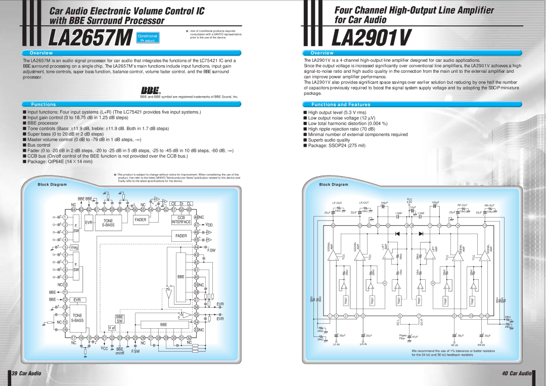 Sanyo EP93F manual LA2901VV 