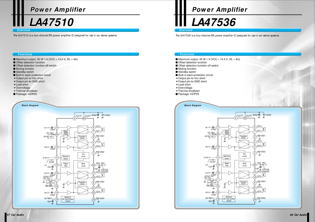 Sanyo EP93F manual LA47510, LA4753636 