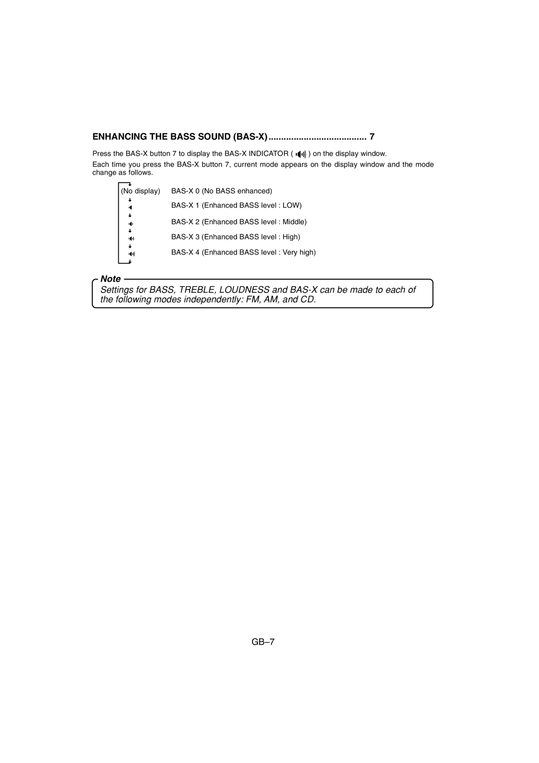 Sanyo FXD-780RDS operating instructions Enhancing the Bass Sound BAS-X 