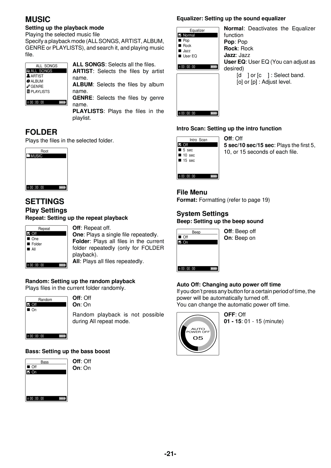 Sanyo HDP-M3000 instruction manual Play Settings, File Menu, System Settings 