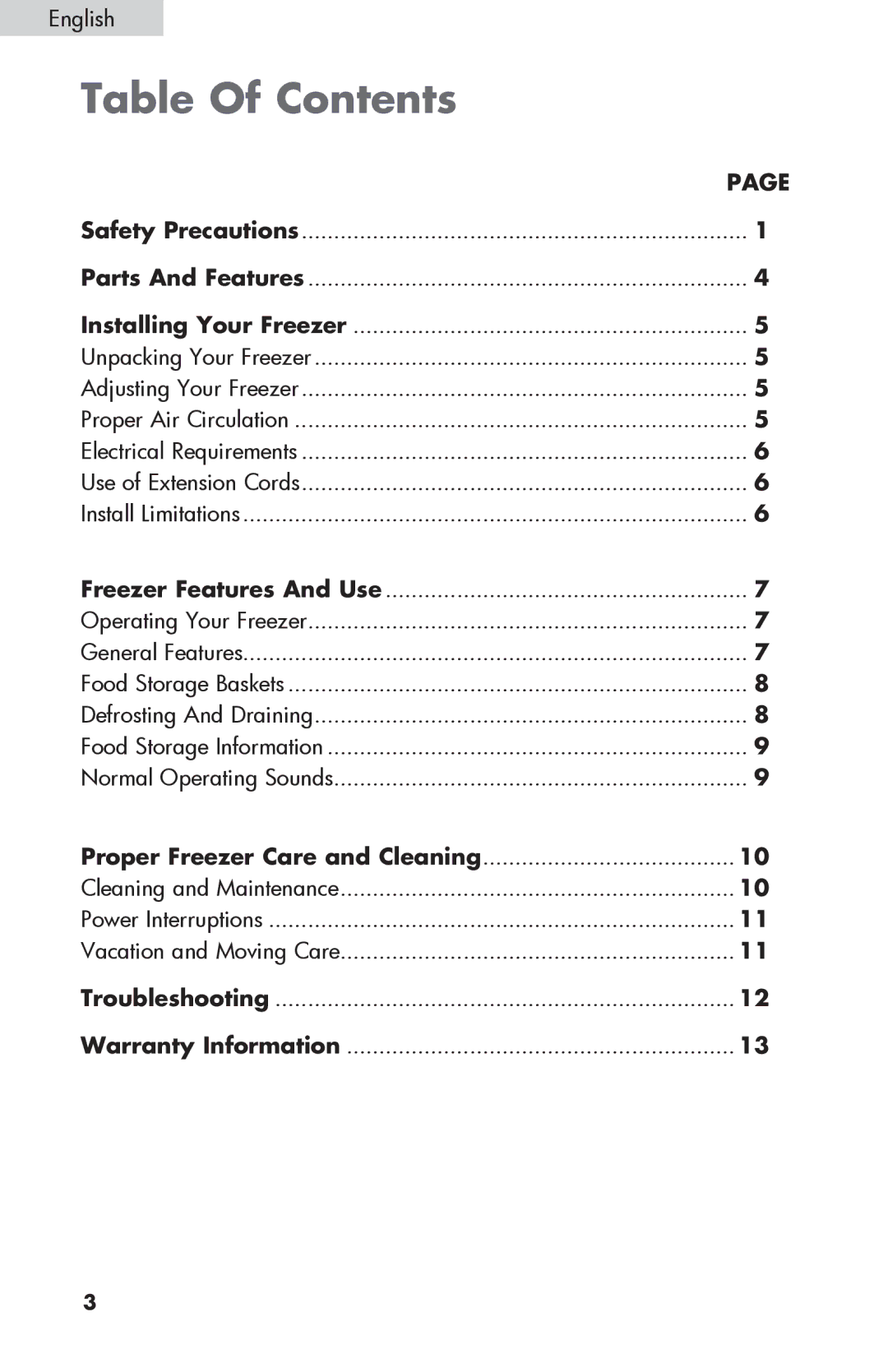 Sanyo HF-710 instruction manual Table Of Contents 