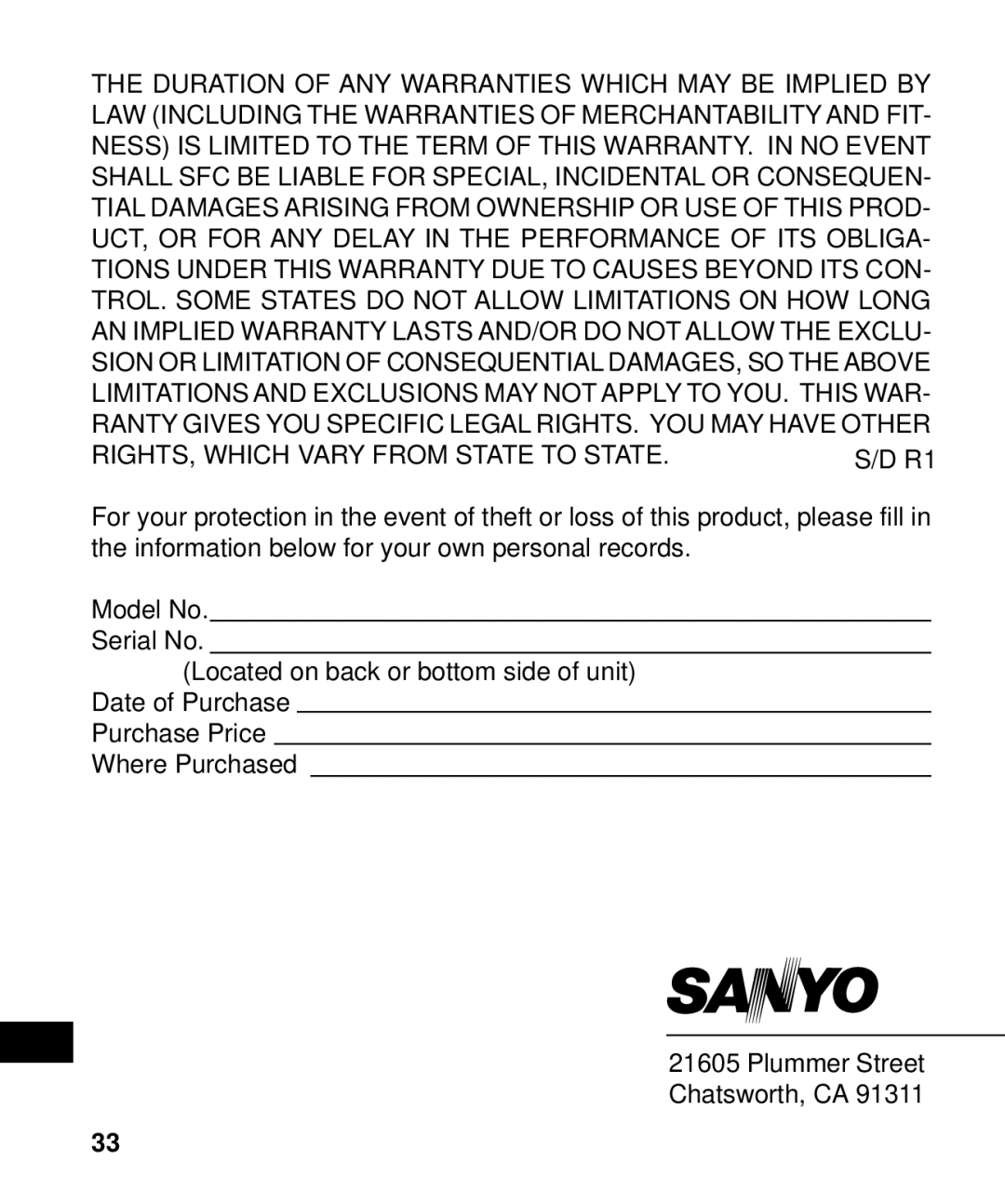 Sanyo ICR-B50 instruction manual 