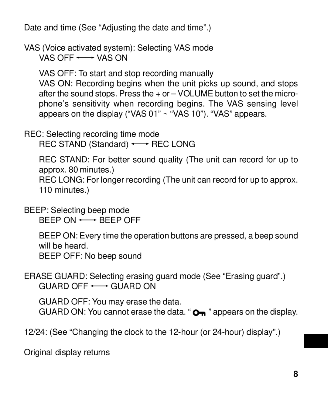 Sanyo ICR-B50 instruction manual 