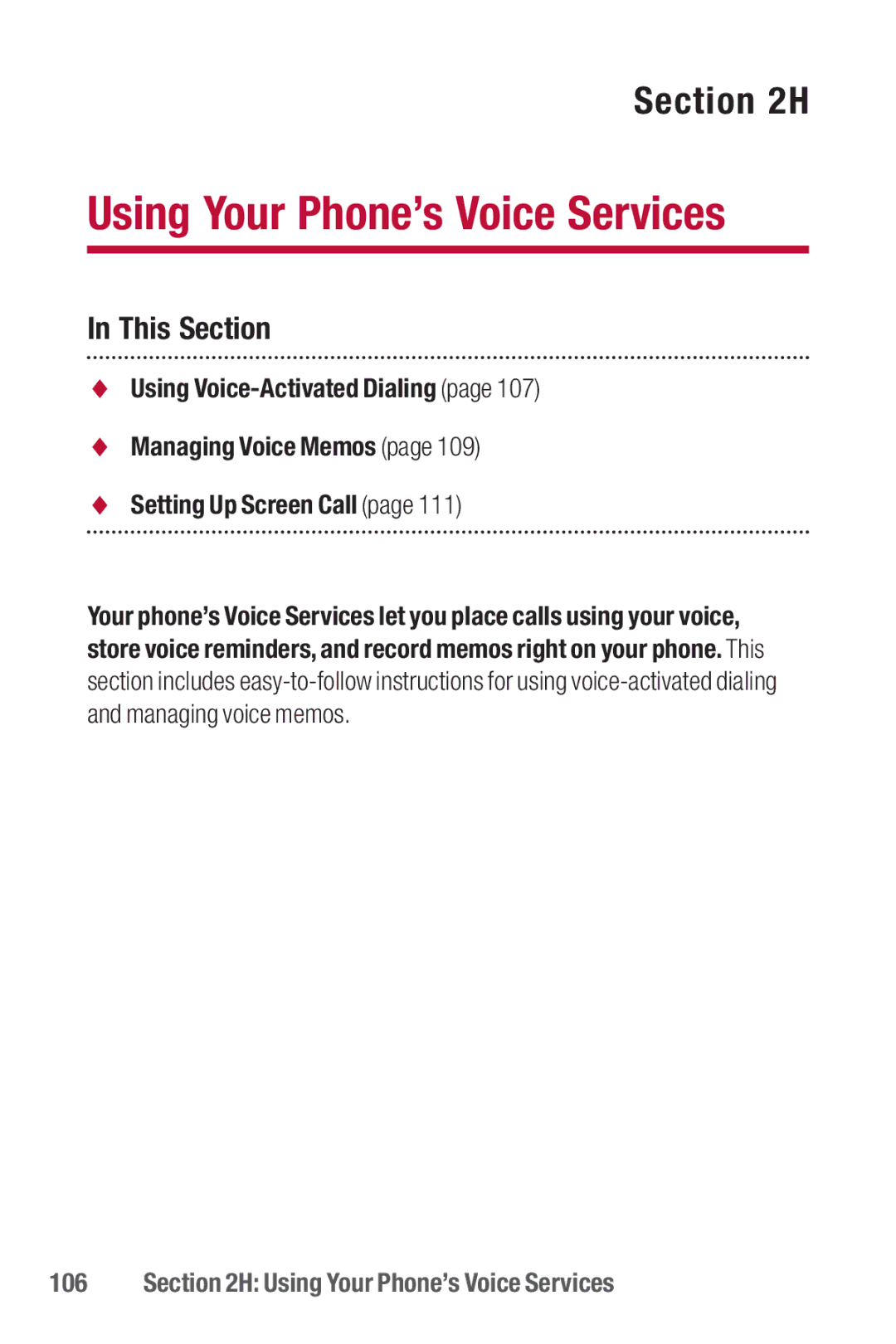 Sanyo II manual Using Your Phone’s Voice Services 