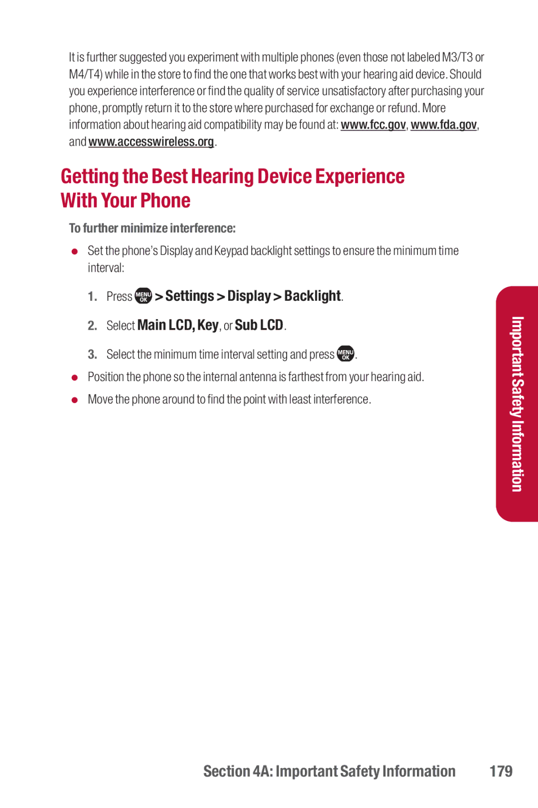 Sanyo II manual Getting the Best Hearing Device Experience With Your Phone, 179 