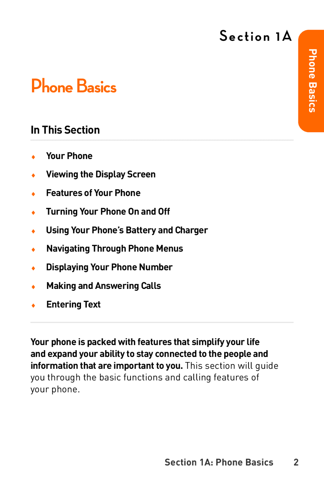 Sanyo Katana manual This Section, Phone Basics 