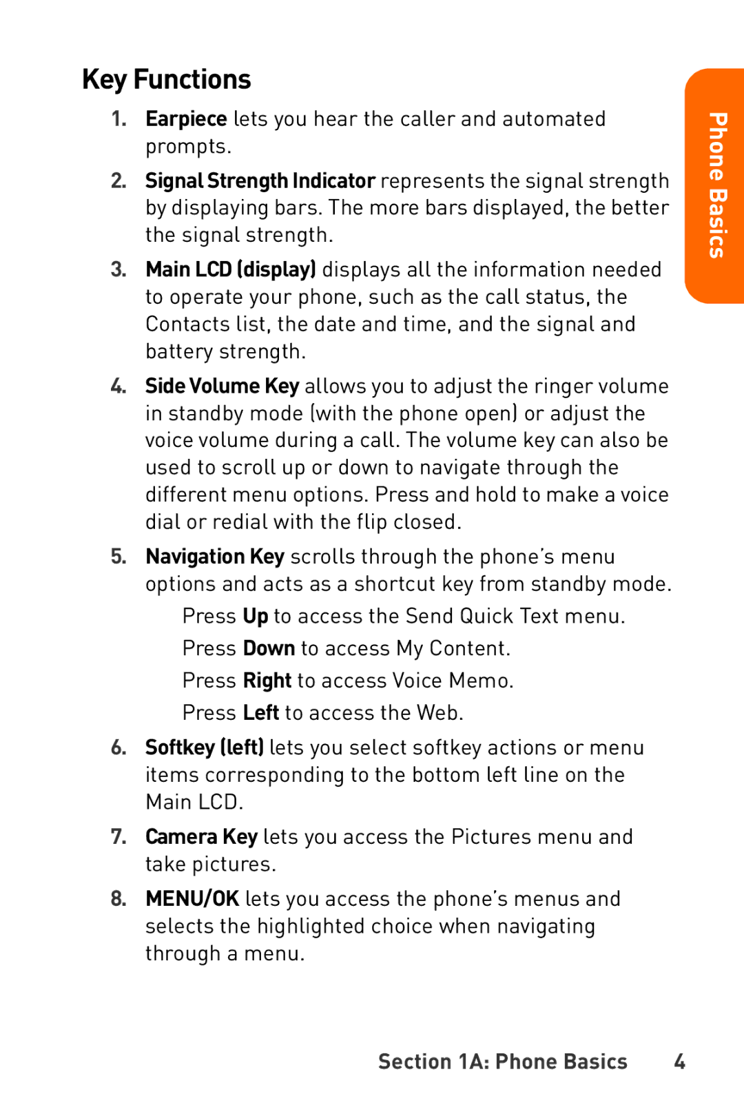 Sanyo Katana manual Key Functions 