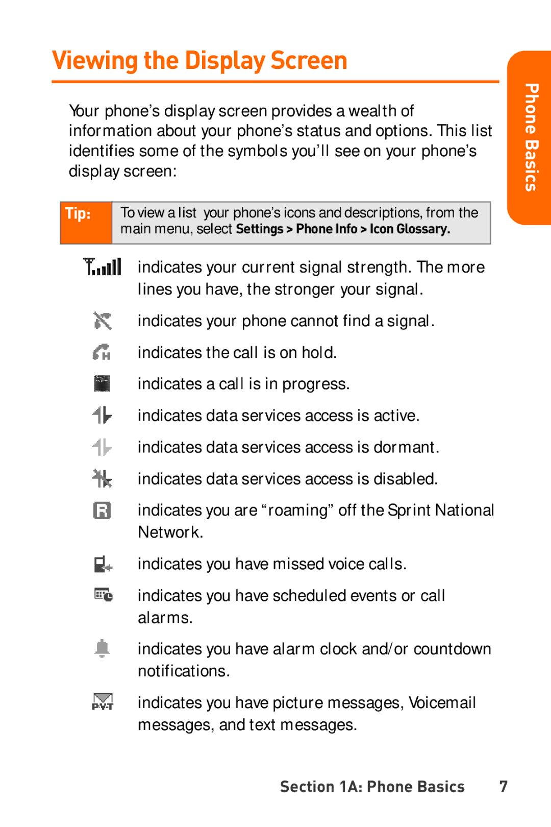 Sanyo Katana manual Viewing the Display Screen, Tip 