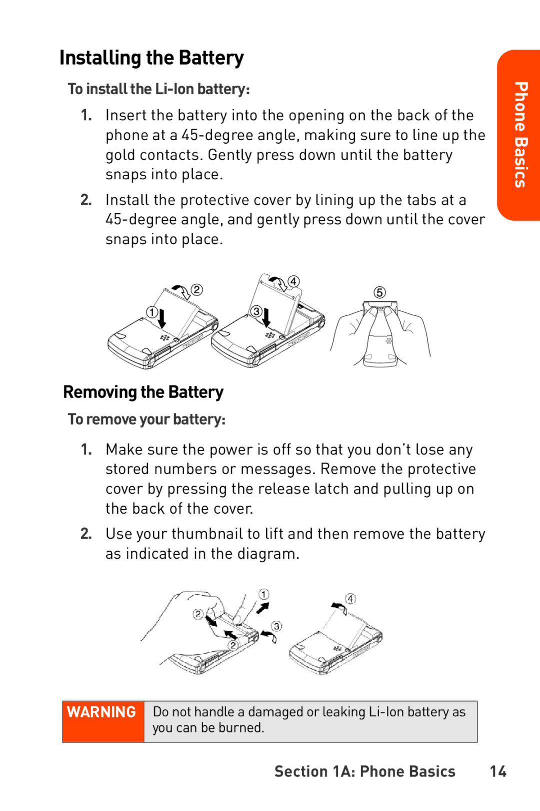 Sanyo Katana manual Installing the Battery, Removing the Battery, To install the Li-Ion battery, To remove your battery 