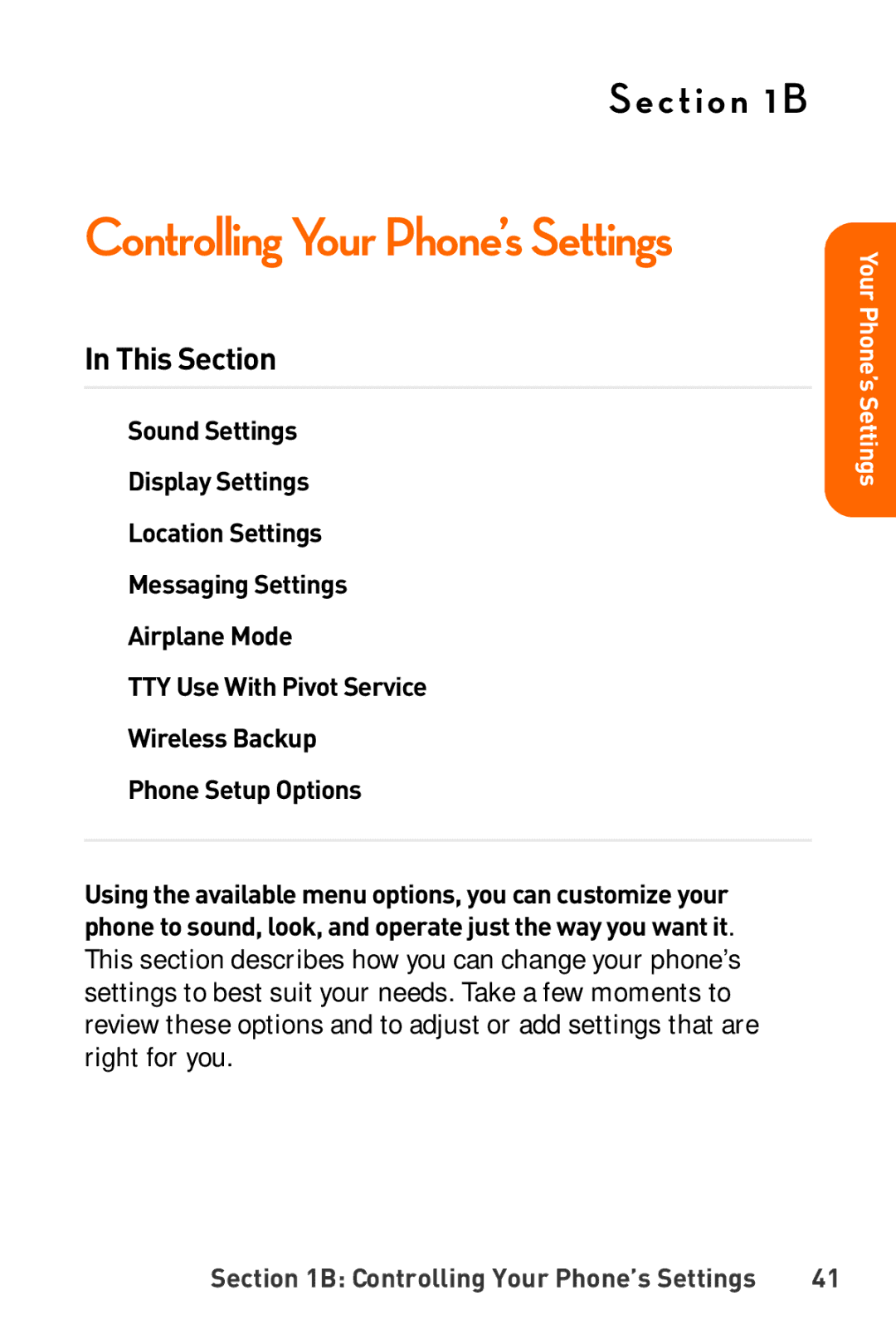 Sanyo Katana manual Controlling Your Phone’s Settings 