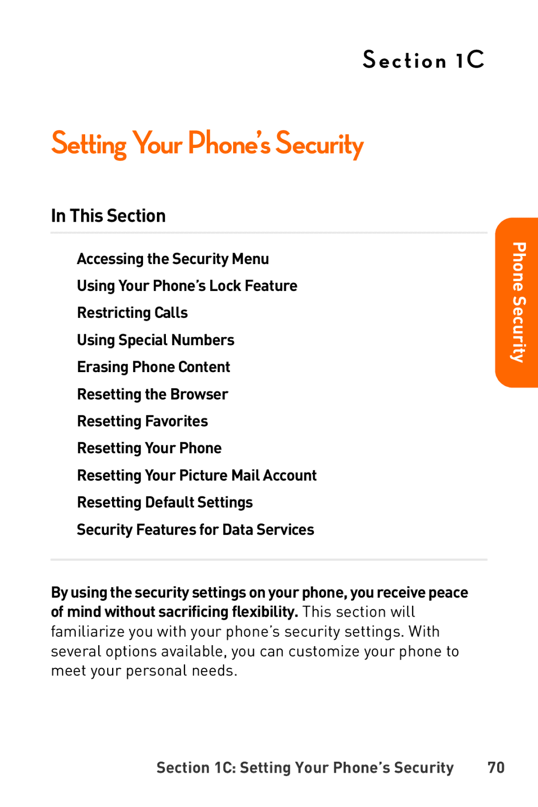 Sanyo Katana manual Setting Your Phone’s Security 