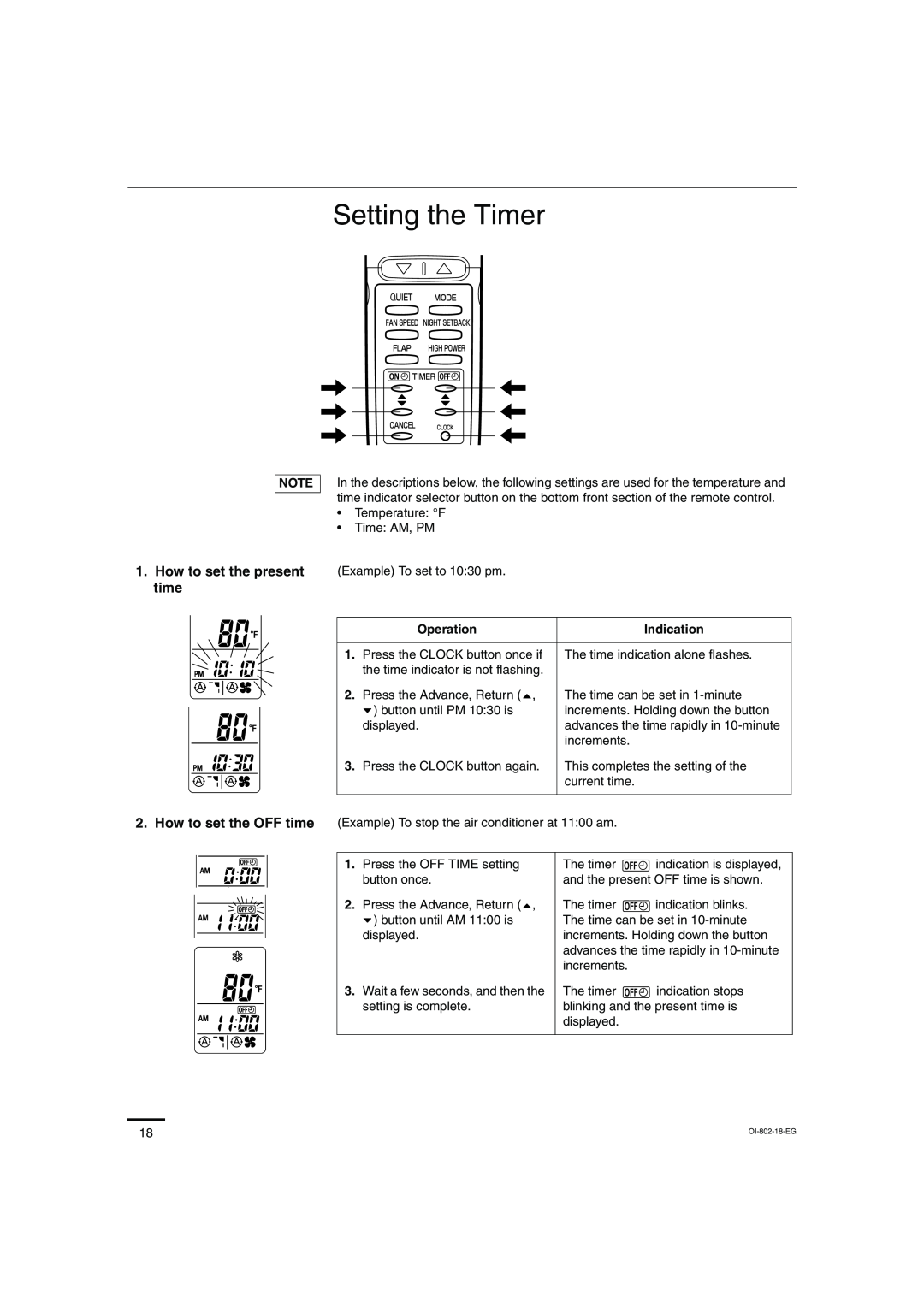 Sanyo KHS1271, KHS0971 instruction manual Setting the Timer, How to set the present time 