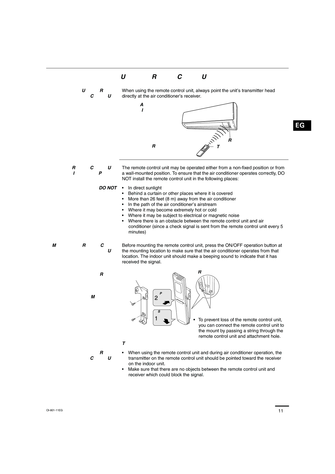 Sanyo KHS2472, KHS1872 instruction manual Using the Remote Control Unit 