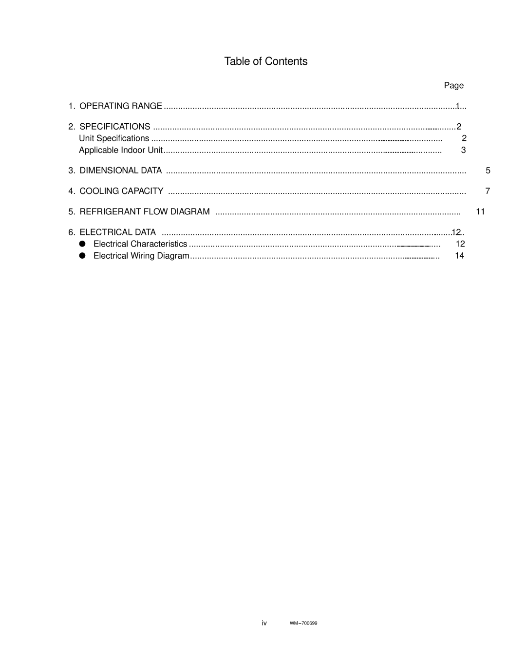 Sanyo KMS1812, KMS0712, CM3212 service manual Table of Contents 