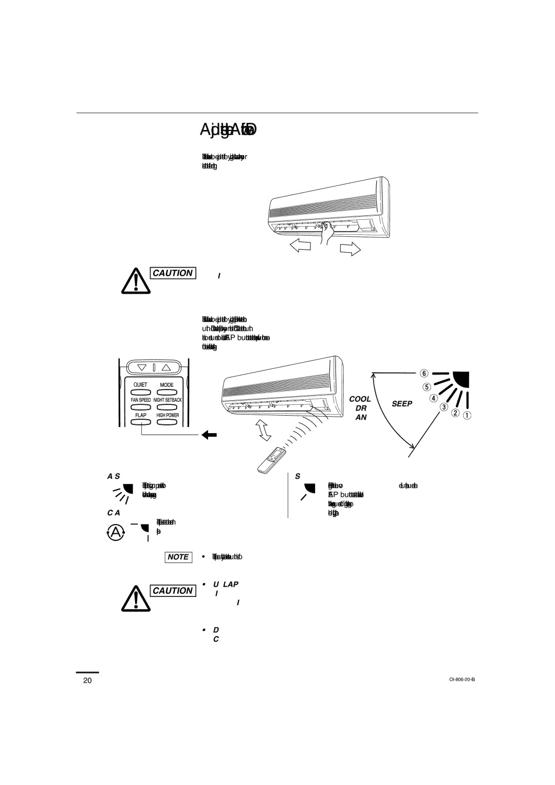 Sanyo KMS0972, KMS1272 instruction manual Adjusting the Airflow Direction, Cool Sweep DRY FAN 