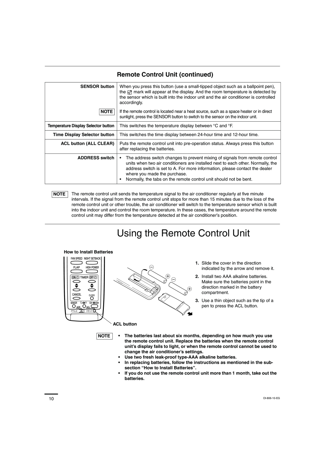 Sanyo KMS0972, KMS1272 instruction manual Using the Remote Control Unit, Remote Control Unit continued 