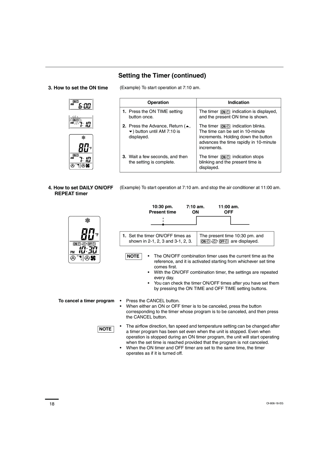 Sanyo KMS0972, KMS1272 instruction manual Setting the Timer continued, REPEAT timer 