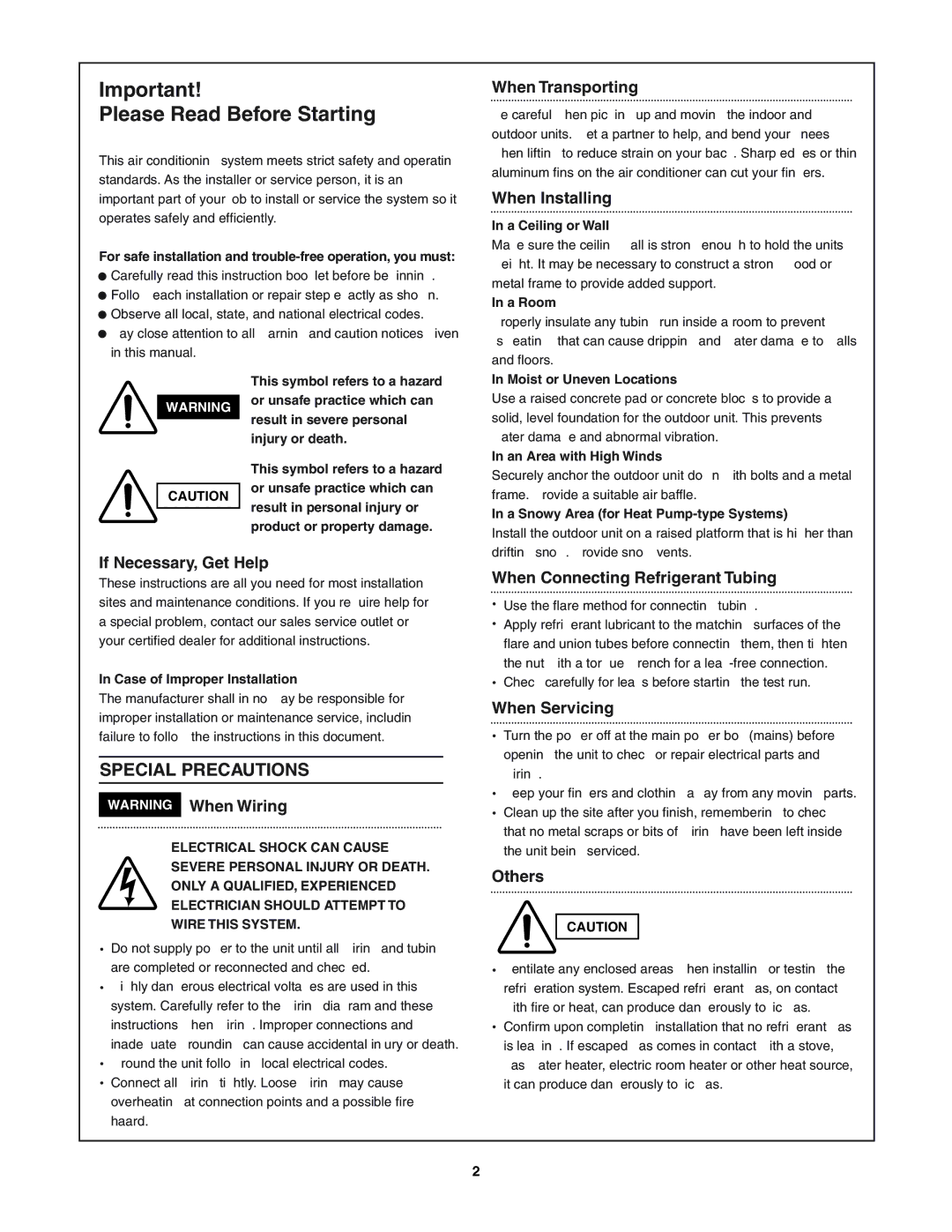 Sanyo KMS2472, KMS1872 service manual Please Read Before Starting 