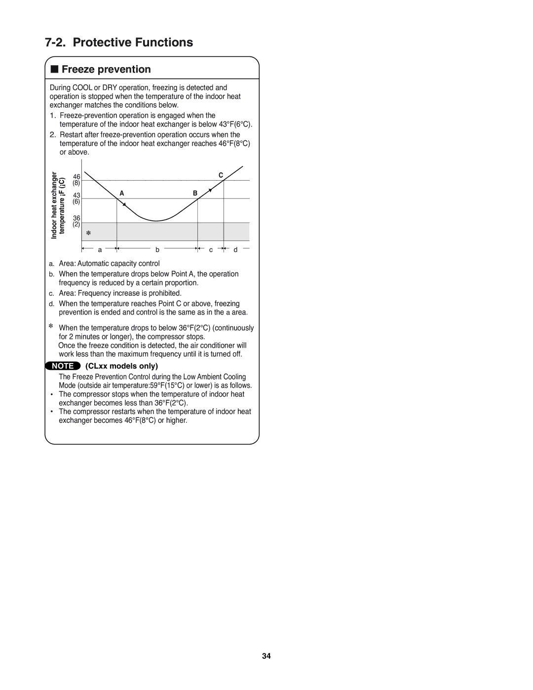 Sanyo KMS2472, KMS1872 service manual Protective Functions, Freeze prevention 