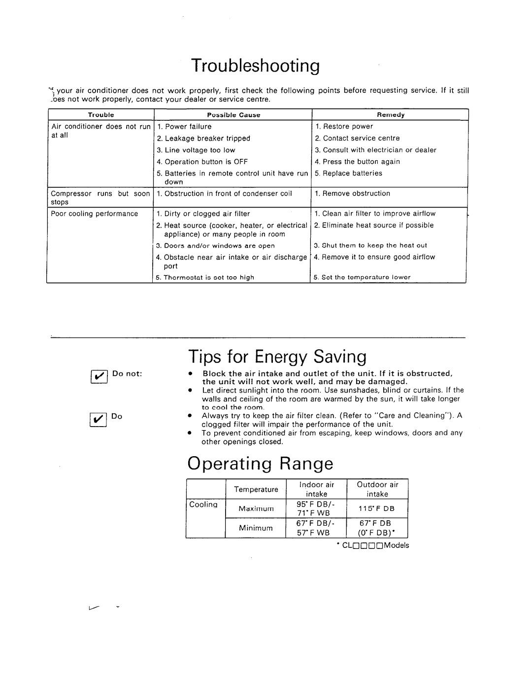 Sanyo KS1211W, KS0911, KS3622, KS2422, KS3012W manual 