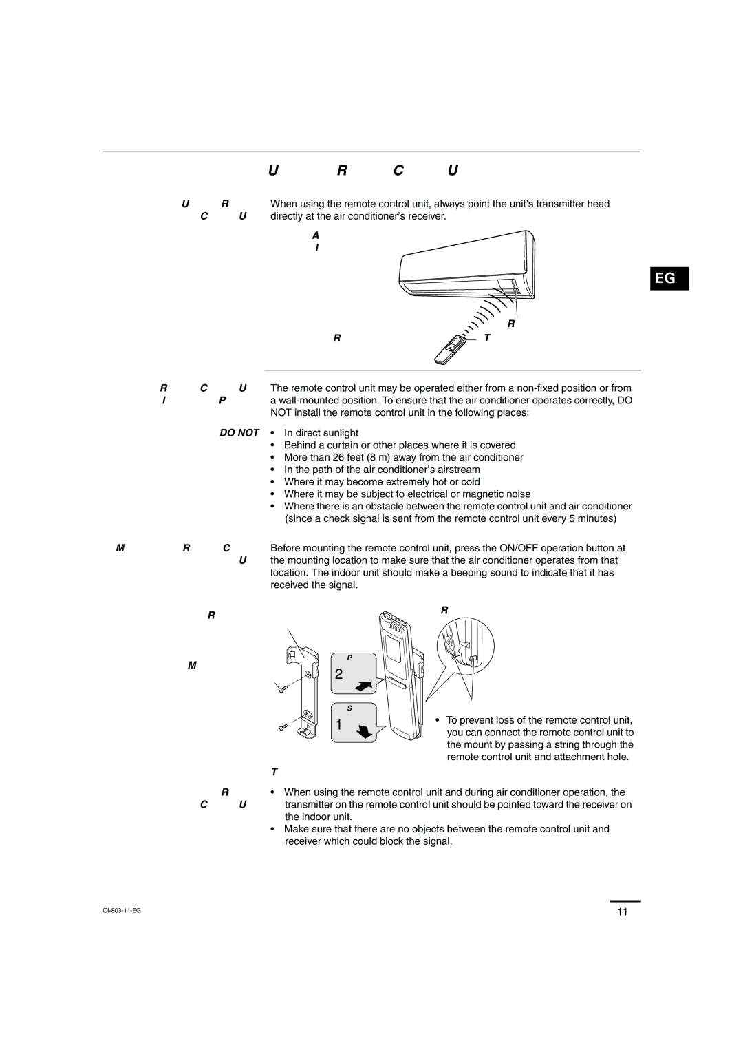 Sanyo KS1271 instruction manual Using the Remote Control Unit 