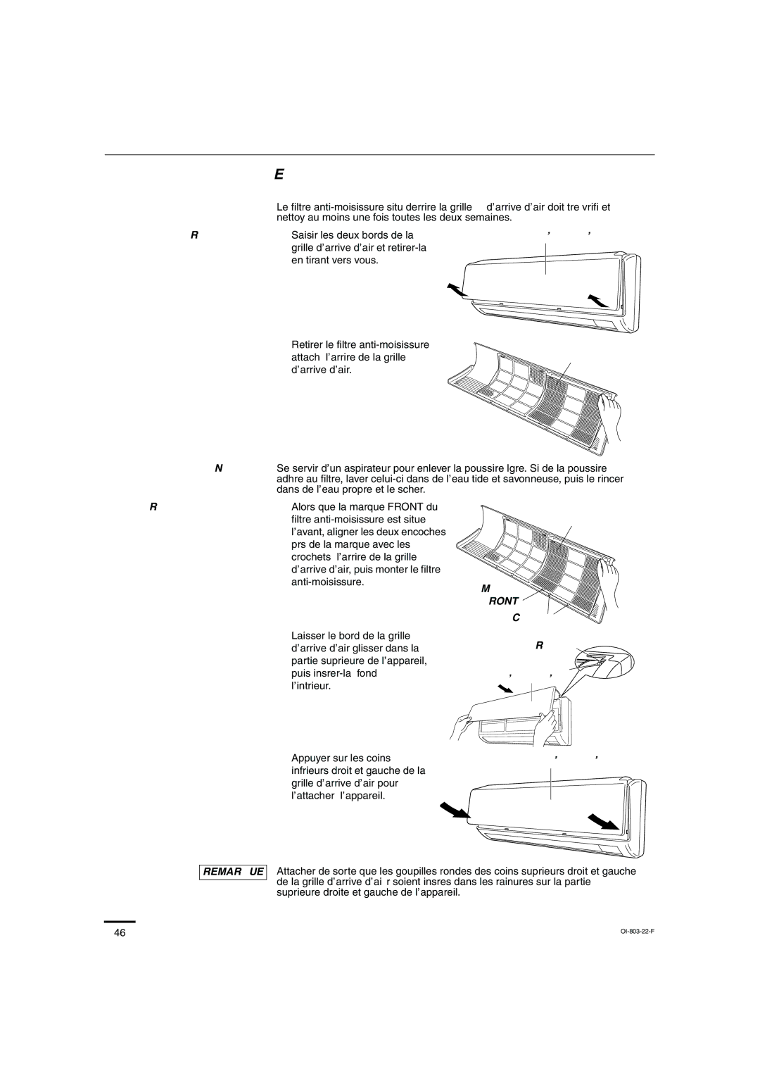 Sanyo KS1271 instruction manual Entretien et nettoyage suite, Front 