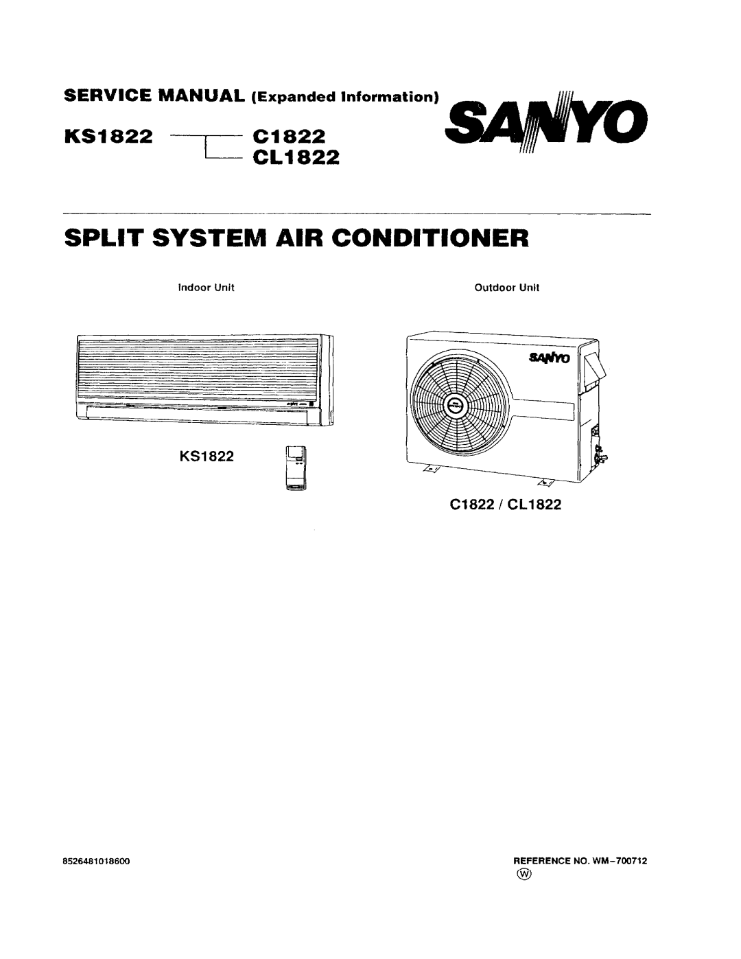Sanyo KS0911, KS1211W, KS1822, KS3622, KS2422, KS3012W manual 