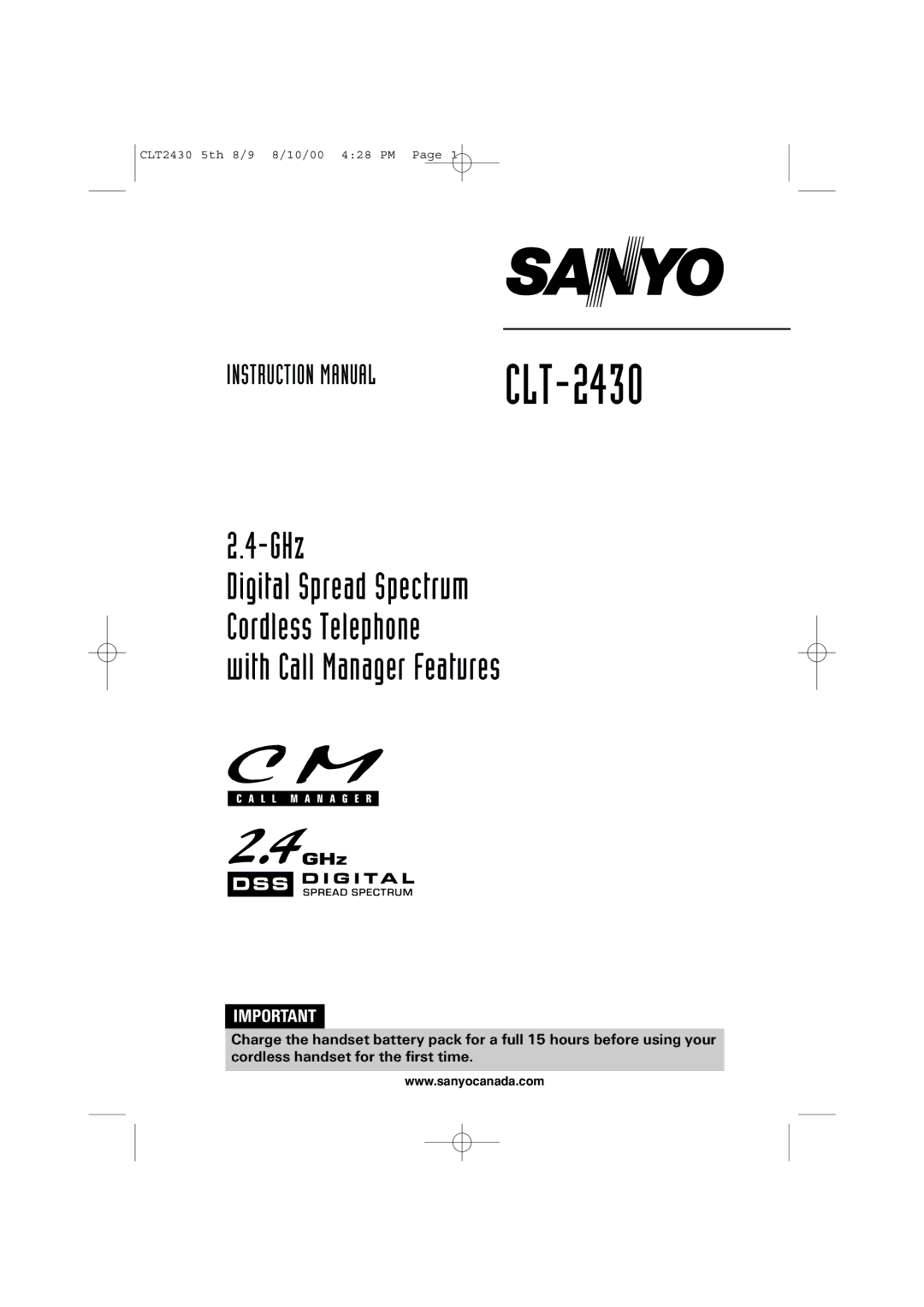 Sanyo LC-2430 instruction manual GHz 