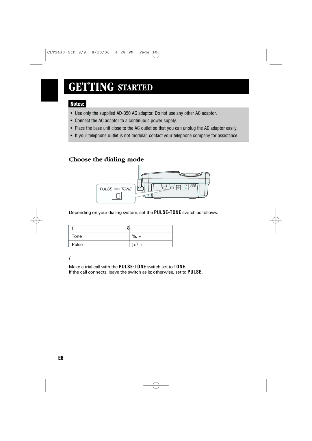 Sanyo LC-2430 instruction manual Choose the dialing mode, If you are not sure of your dialing system 