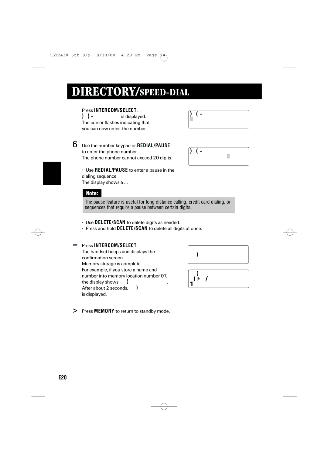 Sanyo LC-2430 instruction manual Store Number, Memory07 Stored Memory Store 