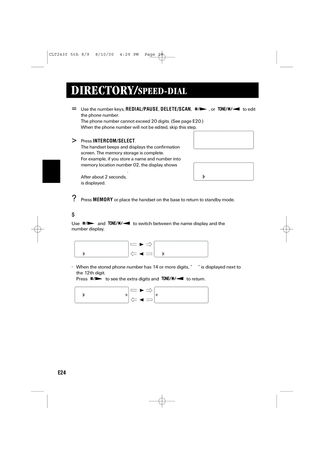 Sanyo LC-2430 instruction manual Memory02 stored, Memory02 Stored Memory Store, Display a programmed number 