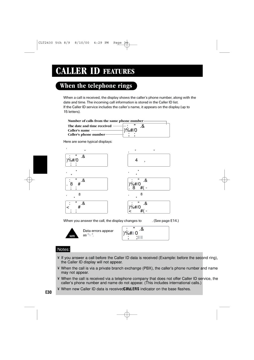 Sanyo LC-2430 instruction manual When the telephone rings, 11 1230PM, 905-7 