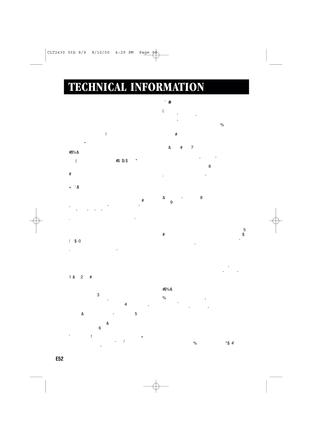 Sanyo LC-2430 instruction manual Technical Information, REN Number 